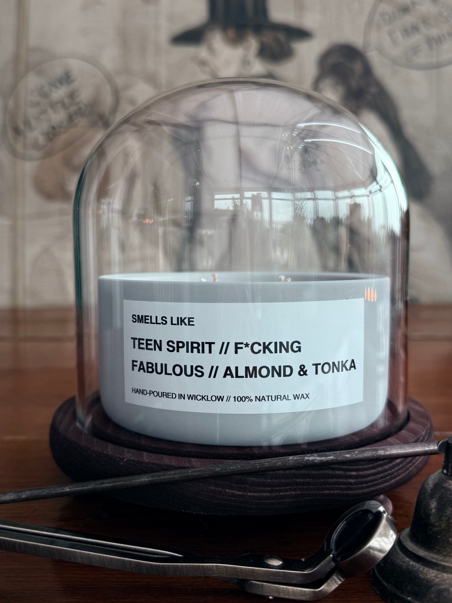 Smells Like Tom Ford F*cking Fabulous Dupe Large Scented Candle - Light Grey Ceramic Candle - hand-poured candle - 100% natural Rapeseed candle wax, Coconut candle wax & Beeswax Candle wax -Made in Wicklow Ireland
