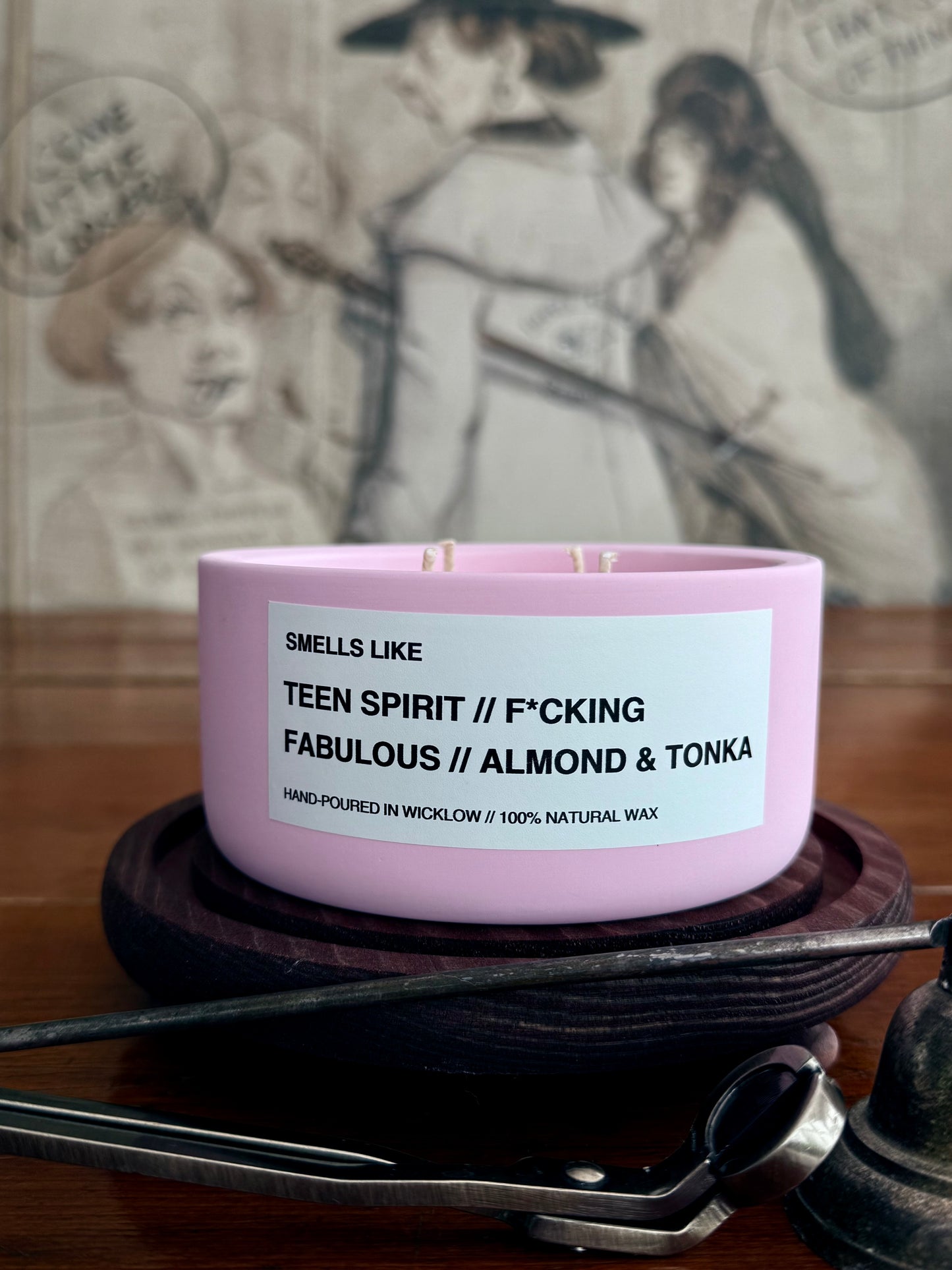 Smells Like Tom Ford F*cking Fabulous Dupe Large Scented Candle - Baby Pink Ceramic Candle - hand-poured candle - 100% natural Rapeseed candle wax, Coconut candle wax & Beeswax Candle wax - Made in Wicklow Ireland