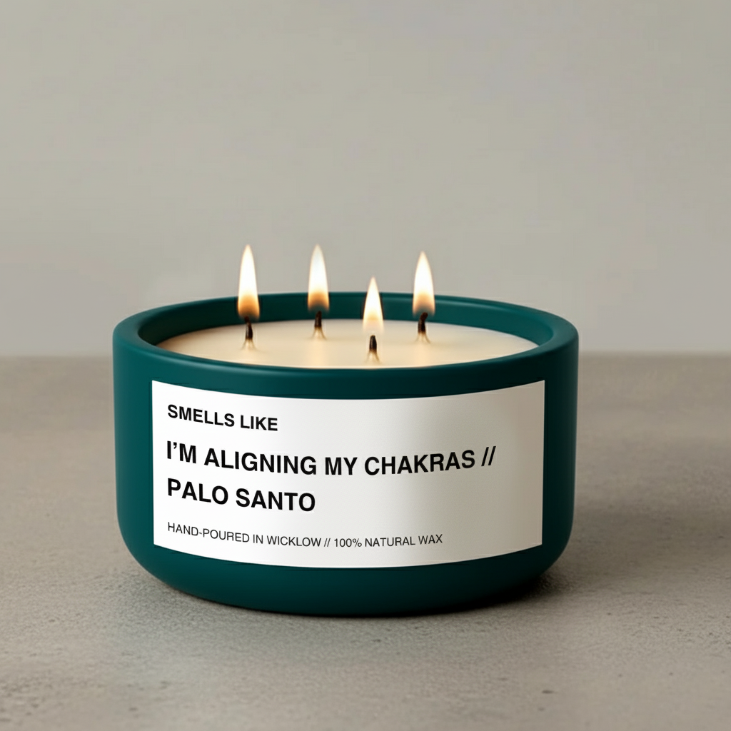 Smells Like Palo Santo Luxury Large Scented Candle - Deep Teal Ceramic Candle - hand-poured candle - 100% natural Rapeseed candle wax, Coconut candle wax & Beeswax Candle wax -Made in Wicklow Ireland