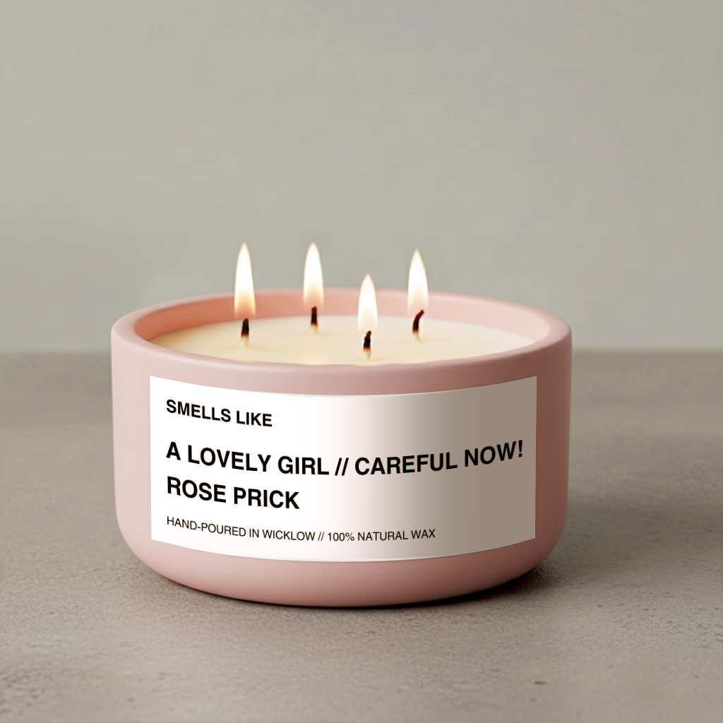 Smells Like Tom Ford Rose Prick luxury Candle Dupe - Large Scented Candle - Baby Pink Ceramic Candle - hand-poured candle - 100% natural Rapeseed candle wax, Coconut candle wax & Beeswax Candle wax -Made in Wicklow Ireland