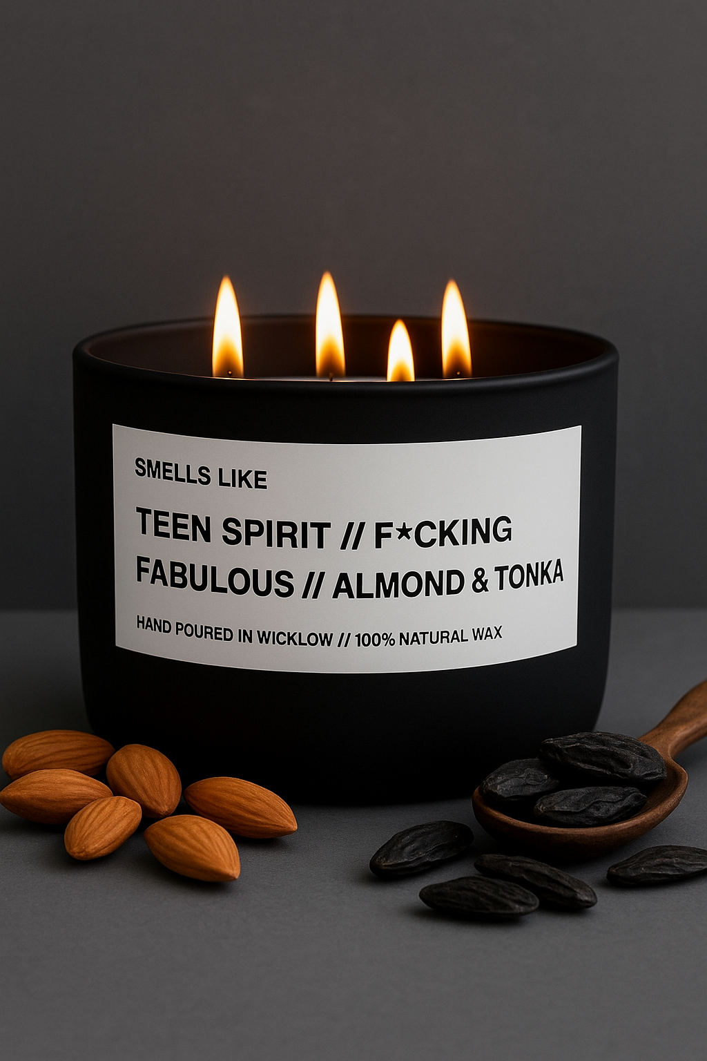 Smells Like Tom Ford F*cking Fabulous Dupe Luxury Large Scented Candle - Matt Black Ceramic Candle - hand-poured candle - 100% natural Rapeseed candle wax, Coconut candle wax & Beeswax candle wax -Made in Wicklow Ireland