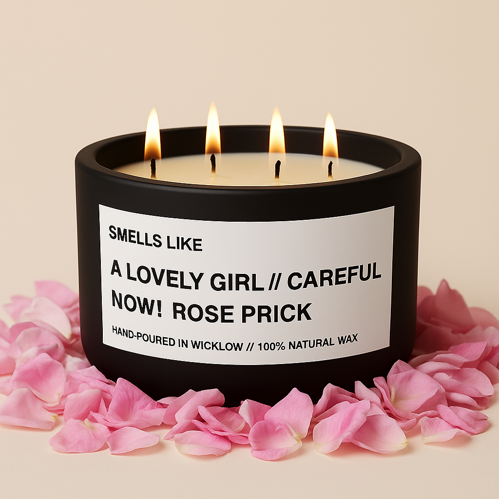 Smells Like Tom Ford Rose Prick Candle Dupe - Large Scented Candle - Matt Black Ceramic Candle - hand-poured candle - 100% natural Rapeseed candle wax, Coconut candle wax & Beeswax Candle wax -Made in Wicklow Ireland