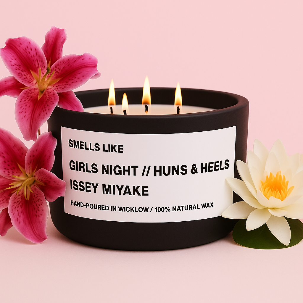 Smells Like Issey Miyake Inspired Large Scented Candle - Matt Black Ceramic Candle – lily, lotus, sandalwood and white musk - 100% natural Rapeseed candle wax, Coconut candle wax & Beeswax Candle wax -Made in Wicklow Ireland