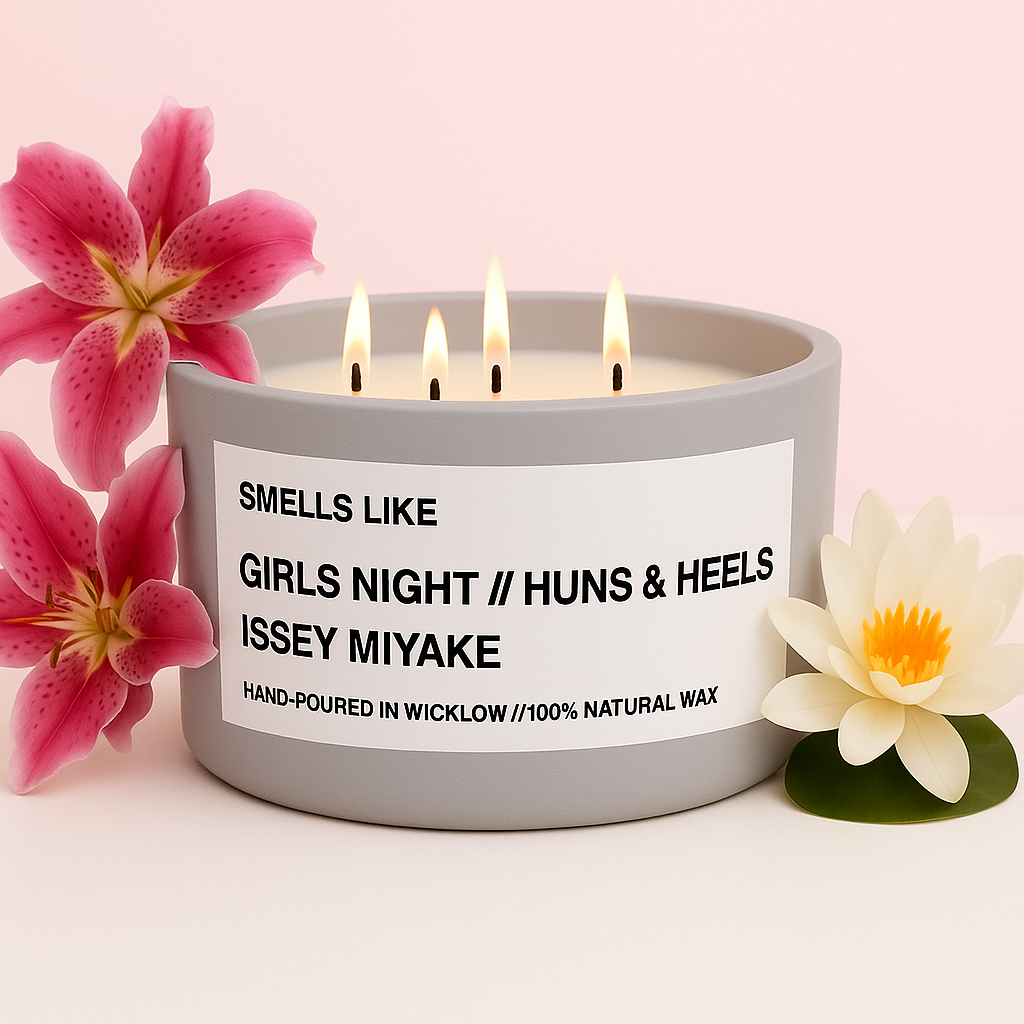 Smells Like Issey Miyake Inspired Large Scented Candle - Light Grey Ceramic Candle – lily, lotus, sandalwood and white musk - 100% natural Rapeseed candle wax, Coconut candle wax & Beeswax Candle wax -Made in Wicklow Ireland