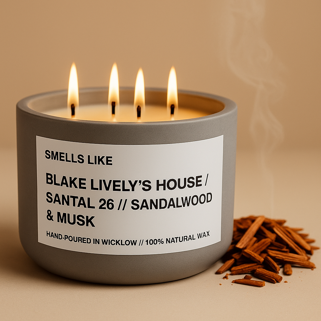 Smells Like Le Labo Santal 26 Dupe luxury Scented Candle – Blake Lively House - Light Grey Ceramic Candle - hand-poured candle - 100% natural Rapeseed candle wax, Coconut candle wax & Beeswax Candle wax -Made in Wicklow Ireland