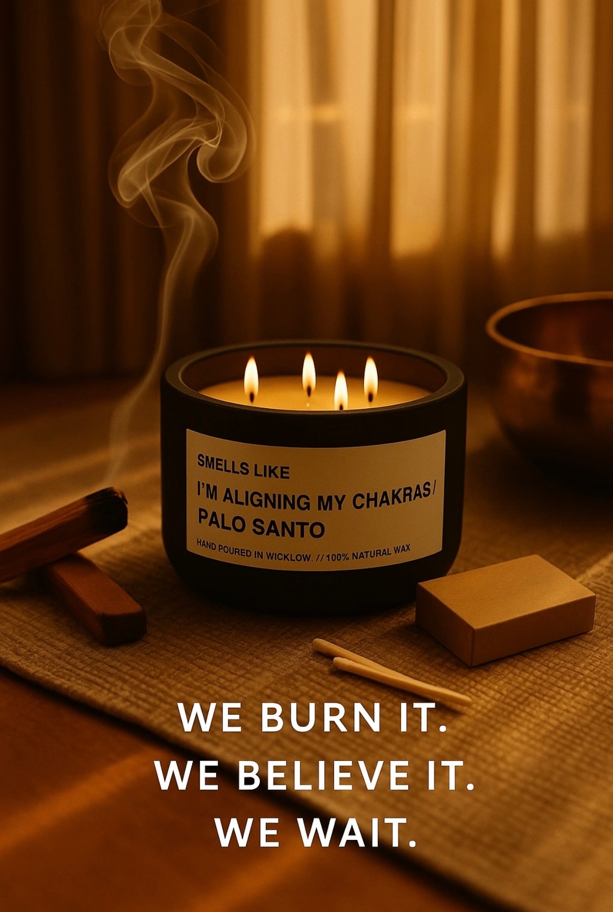 palo santo black candle
