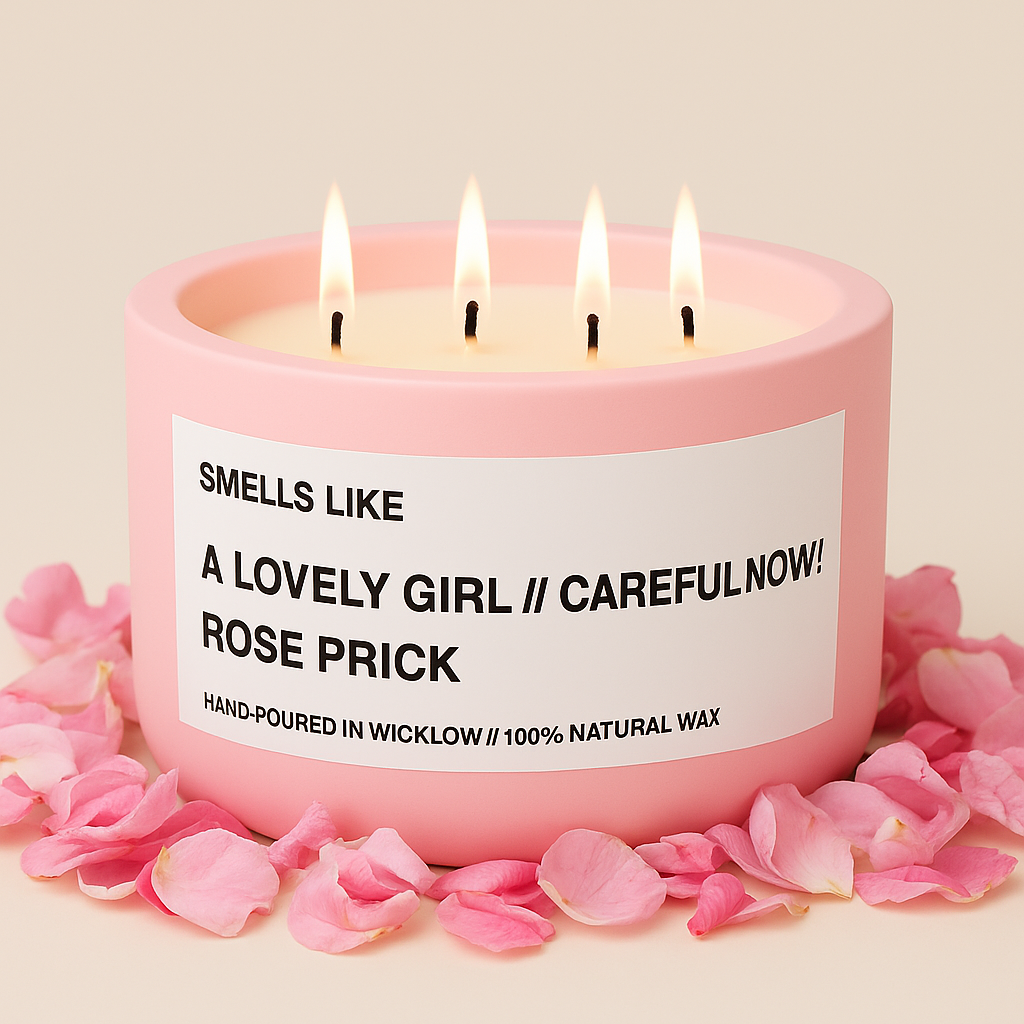 Smells Like Tom Ford Rose Prick luxury Candle Dupe - Large Scented Candle - Baby Pink Ceramic Candle - hand-poured candle - 100% natural Rapeseed candle wax, Coconut candle wax & Beeswax Candle wax -Made in Wicklow Ireland