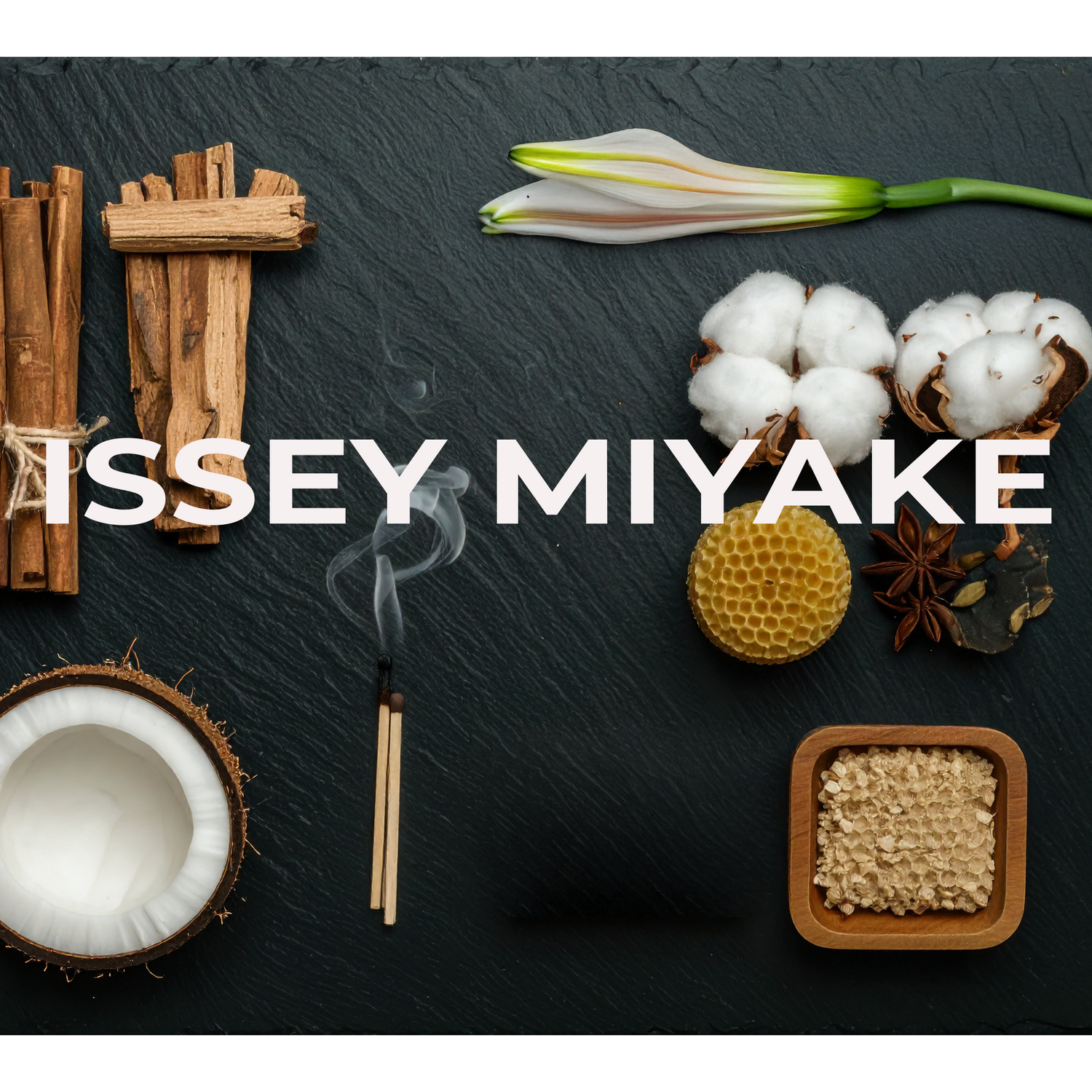 Luxury Issey Miyake scented candle hand-poured in Ireland with custom beeswax, rapeseed and coconut blend. designer-inspired fragrance