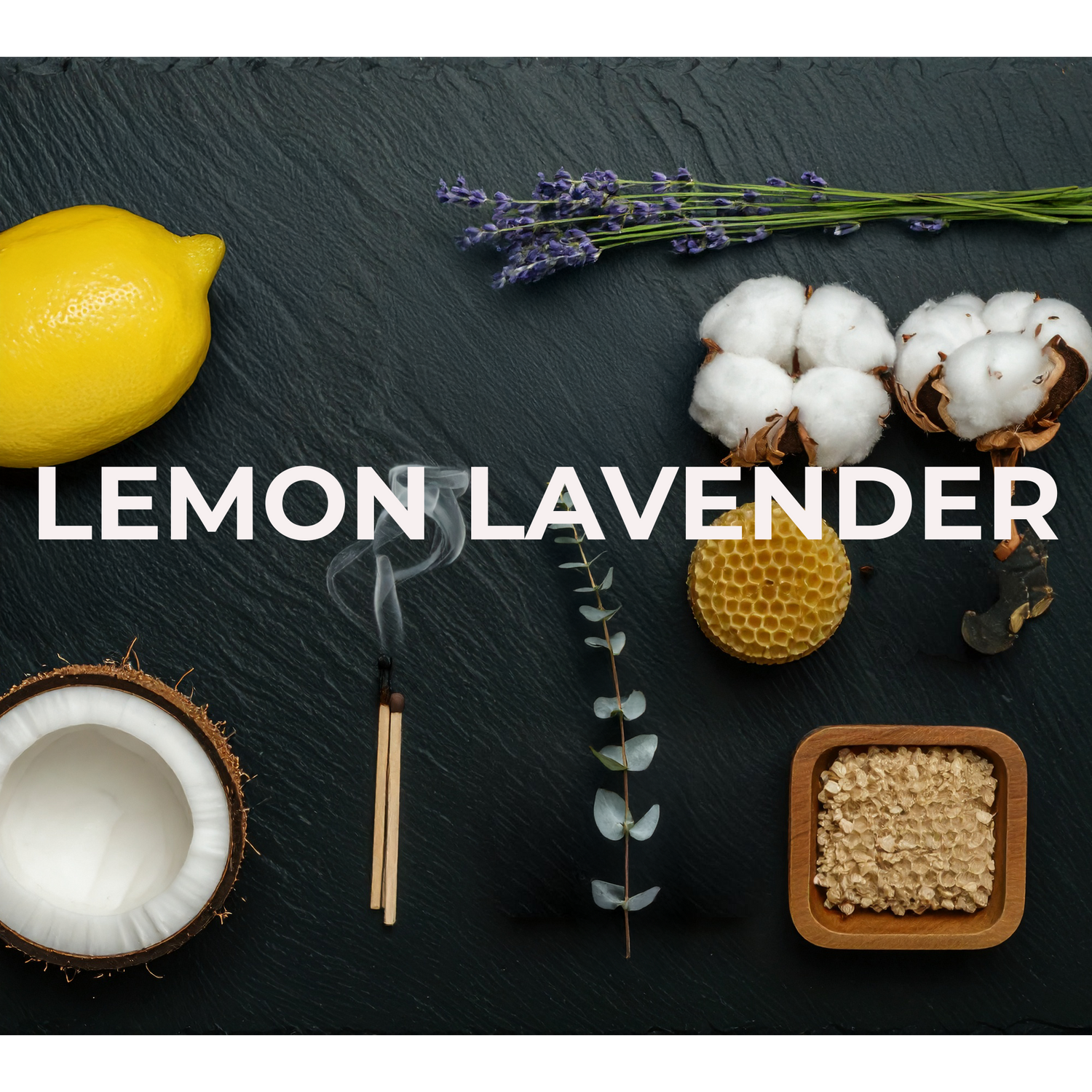 Luxury Lemon Lavender scented candle hand-poured in Ireland with custom beeswax, rapeseed and coconut blend. designer-inspired fragrance