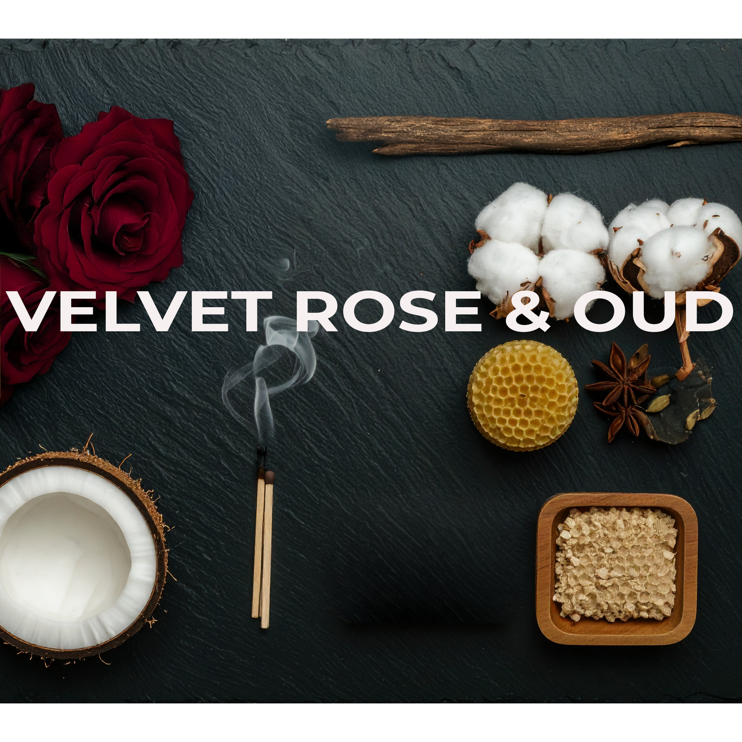 Luxury Velvet Rose and Oud scented candle hand-poured in Ireland with custom beeswax, rapeseed and coconut blend. designer-inspired fragrance