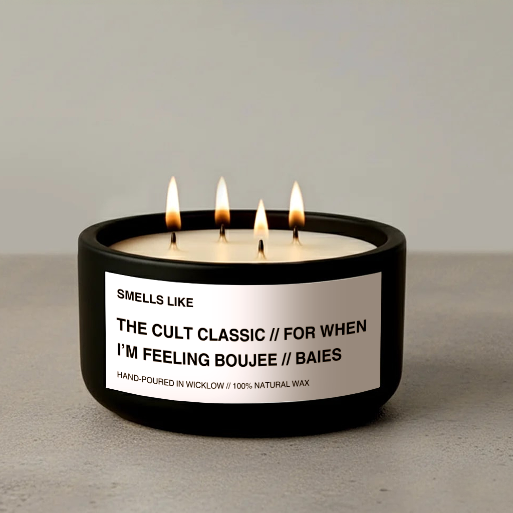 Smells Like Diptyque Baies Dupe Luxury Large Scented Candle - Matt Black Ceramic Candle - distressed leather and wild patchouli - 100% natural Rapeseed candle wax, Coconut candle wax & Beeswax Candle wax -Made in Wicklow Ireland