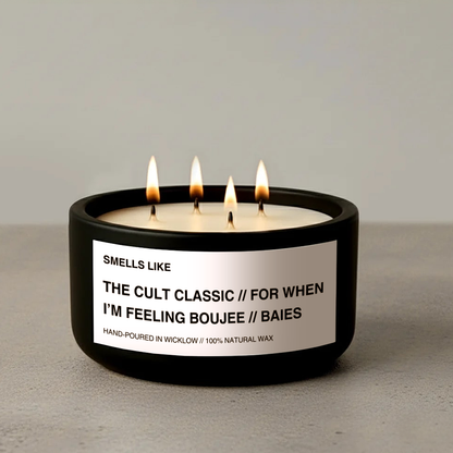 Smells Like Diptyque Baies Dupe Luxury Large Scented Candle - Matt Black Ceramic Candle - distressed leather and wild patchouli - 100% natural Rapeseed candle wax, Coconut candle wax & Beeswax Candle wax -Made in Wicklow Ireland