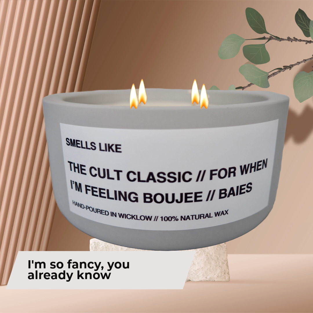 Smells Like Diptyque Baies Dupe Large Scented Candle - Light Grey Ceramic Candle - distressed leather and wild patchouli - 100% natural Rapeseed candle wax, Coconut candle wax & Beeswax Candle wax -Made in Wicklow Ireland