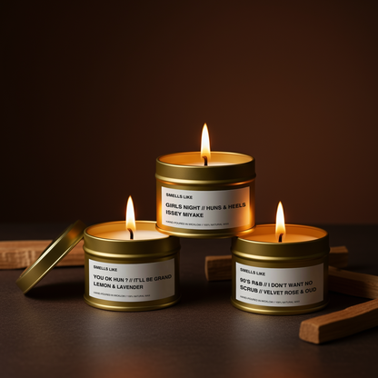 Smells Like Scented Luxury Candle Gift Set - Gold Tin Candle - hand-poured candle - 100% natural Rapeseed Candle Wax, Coconut Candle Wax & Beeswax Candle Wax -Made in Wicklow Ireland