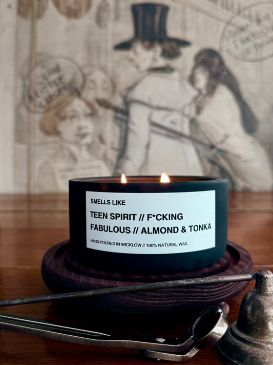 Smells Like Tom Ford F*cking Fabulous Dupe Large Scented Candle - Matt Black Ceramic Candle - hand-poured candle - 100% natural Rapeseed candle wax,  Coconut candle wax & Beeswax candle  wax -Made in Wicklow Ireland