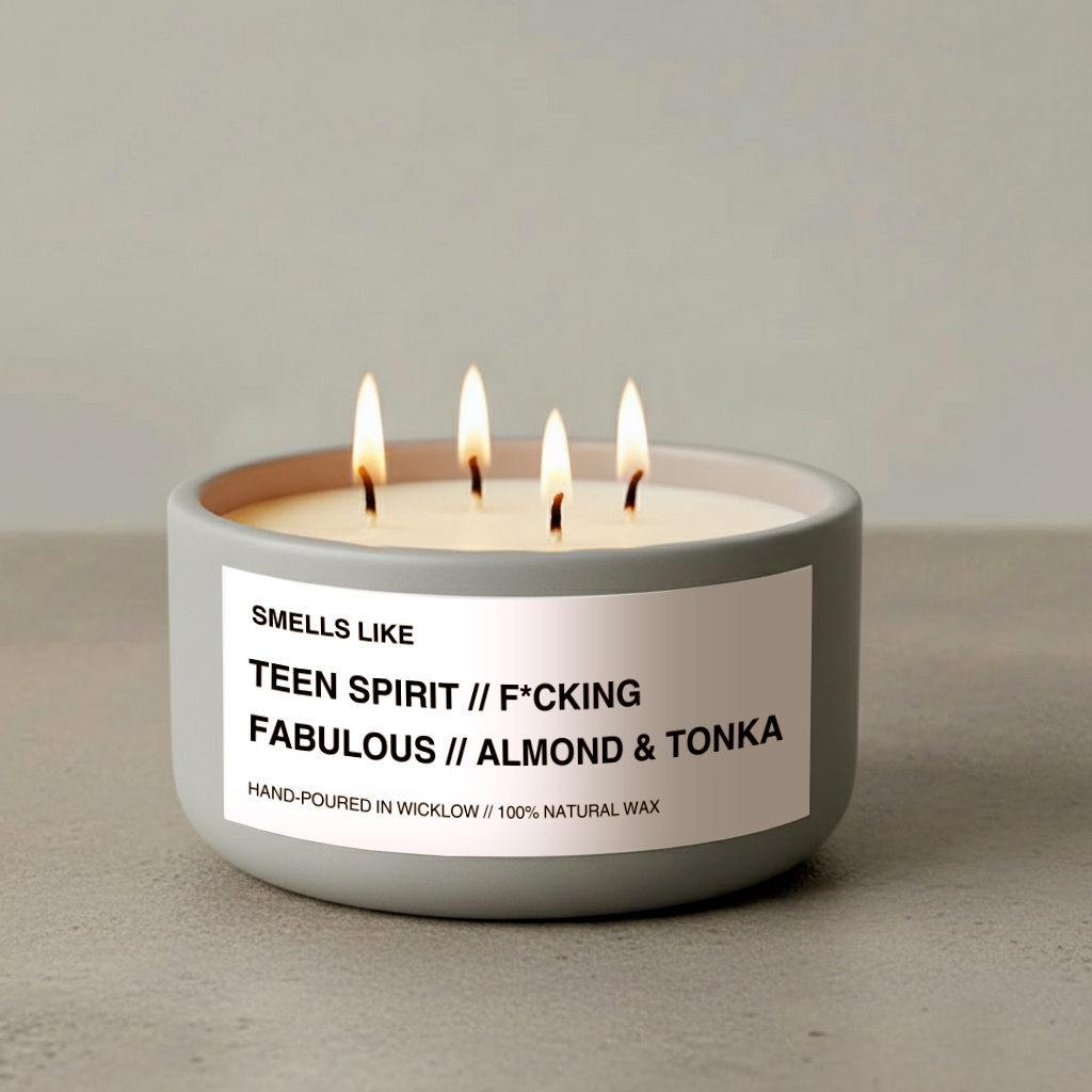 Smells Like Tom Ford F*cking Fabulous Dupe Luxury Large Scented Candle - Light Grey Ceramic Candle - hand-poured candle - 100% natural Rapeseed candle wax, Coconut candle wax & Beeswax Candle wax -Made in Wicklow Ireland