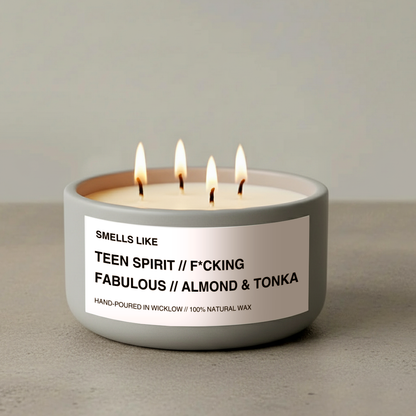 Smells Like Tom Ford F*cking Fabulous Dupe Luxury Large Scented Candle - Light Grey Ceramic Candle - hand-poured candle - 100% natural Rapeseed candle wax, Coconut candle wax & Beeswax Candle wax -Made in Wicklow Ireland