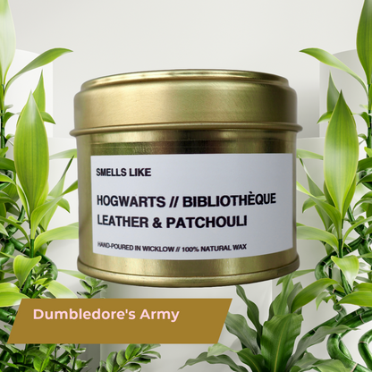 Smells Like Byredo Bibliotheque Dupe Scented Candle – Gold Tin Candle - hand-poured candle - 100% natural Rapeseed Candle Wax, Coconut Candle Wax & Beeswax Candle Wax -Made in Wicklow Ireland