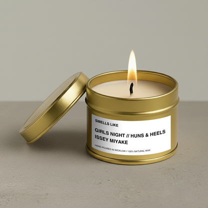 Smells Like Issey Miyake Inspired Scented Candle - Gold Tin Candle – lily, sandalwood and white musk - 100% natural Rapeseed candle wax, Coconut candle wax & Beeswax Candle wax -Made in Wicklow Ireland