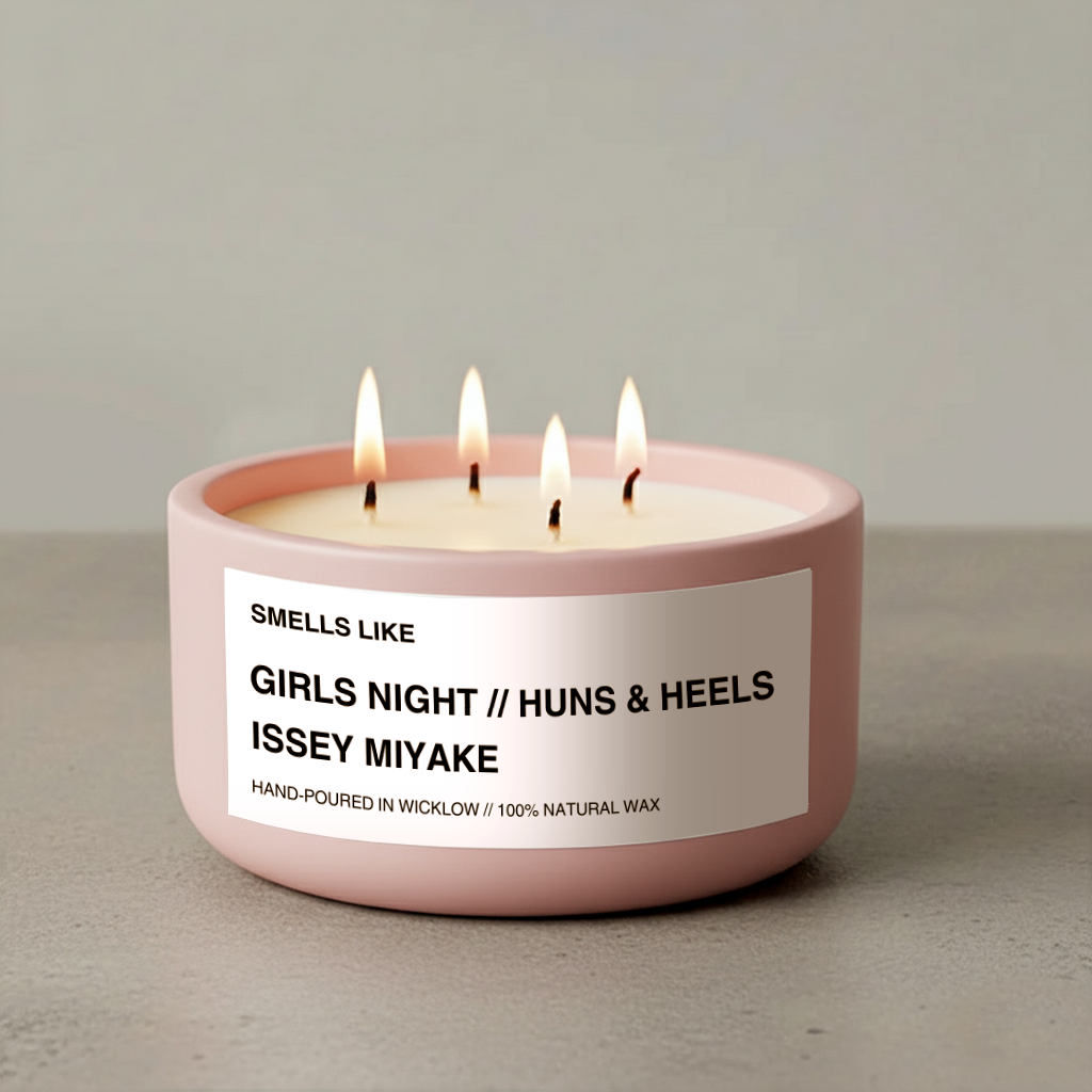 Smells Like Issey Miyake Inspired Large Scented Candle - Baby Pink Ceramic Candle – lily, lotus, sandalwood and white musk - 100% natural Rapeseed candle wax, Coconut candle wax & Beeswax Candle wax -Made in Wicklow Ireland