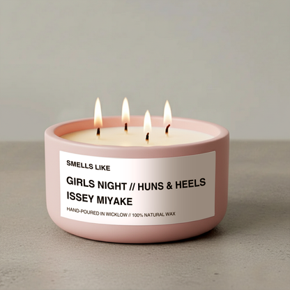 Smells Like Issey Miyake Inspired Large Scented Candle - Baby Pink Ceramic Candle – lily, lotus, sandalwood and white musk - 100% natural Rapeseed candle wax, Coconut candle wax & Beeswax Candle wax -Made in Wicklow Ireland