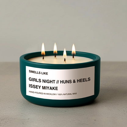 Smells Like Issey Miyake Inspired Large Scented Candle - Teal Ceramic Candle – lily, lotus, sandalwood and white musk - 100% natural Rapeseed candle wax, Coconut candle wax & Beeswax Candle wax -Made in Wicklow Ireland