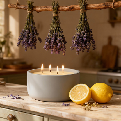 LEMON LAVENDER // 390G LARGE 4 WICK CERAMIC CANDLE