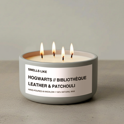 Smells Like Byredo Bibliotheque Dupe Large Scented Candle - Grey Ceramic Candle - distressed leather and wild patchouli - 100% natural Rapeseed candle wax, Coconut candle wax & Beeswax Candle wax -Made in Wicklow Ireland