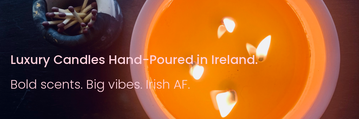 Luxury candles hand-poured in Ireland with a custom wax blend of beeswax, rapeseed and coconut wax.