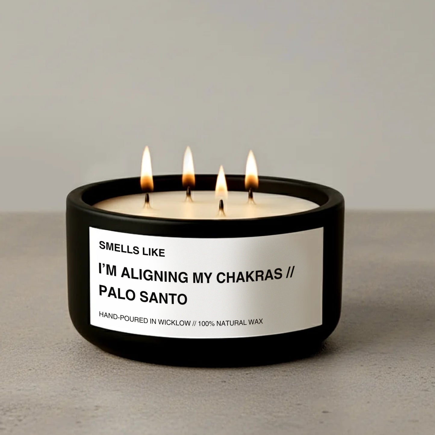 Smells Like Palo Santo Luxury Large Scented Candle - Matt Black Ceramic Candle - hand-poured candle - 100% natural Rapeseed candle wax,  Coconut candle wax & Beeswax candle  wax -Made in Wicklow Ireland