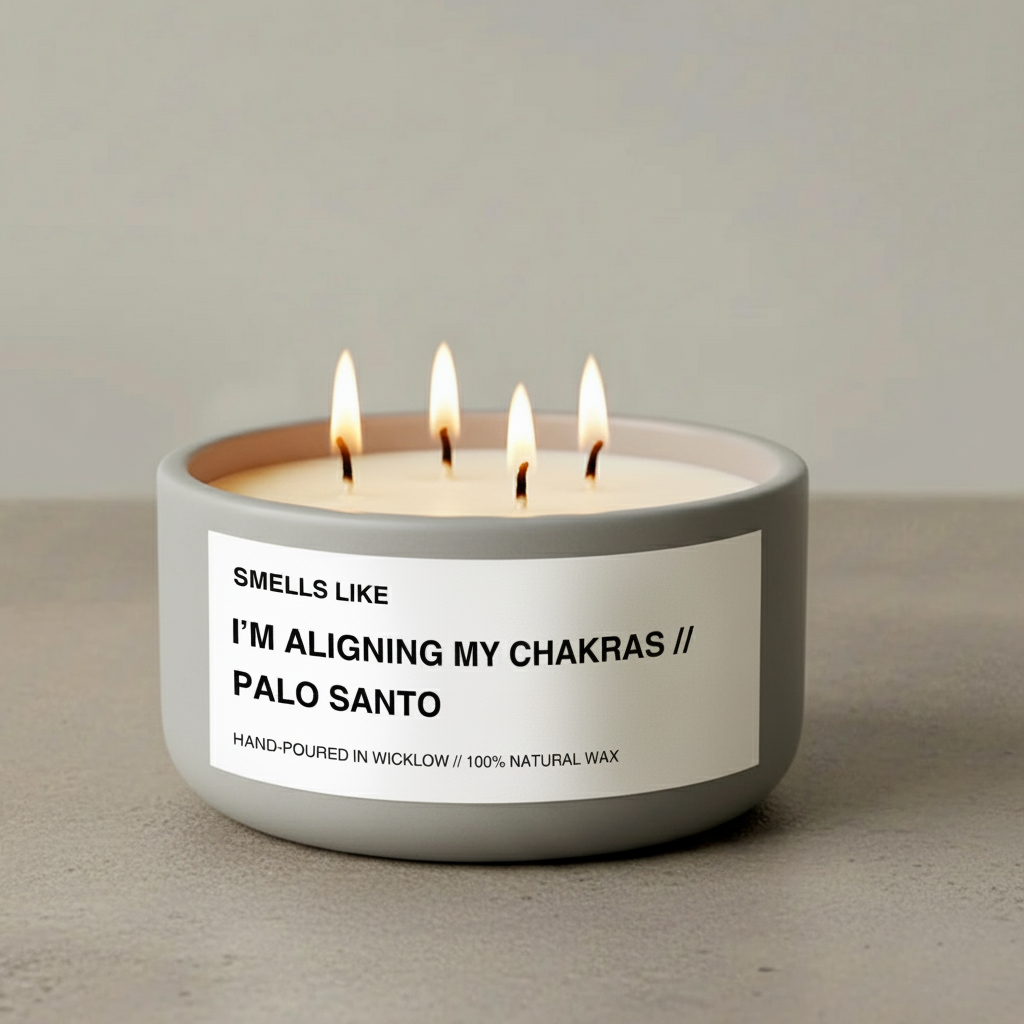 Smells Like Palo Santo Luxury Large Scented Candle - Light Grey Ceramic Candle - hand-poured candle - 100% natural Rapeseed candle wax, Coconut candle wax & Beeswax Candle wax -Made in Wicklow Ireland