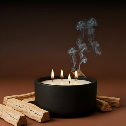 Smells Like Palo Santo Luxury Large Scented Candle - Ceramic Candle - hand-poured candle - 100% natural Rapeseed candle wax,  Coconut candle wax & Beeswax candle  wax -Made in Wicklow Ireland