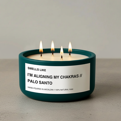 Smells Like Palo Santo Luxury Large Scented Candle - Deep Teal Ceramic Candle - hand-poured candle - 100% natural Rapeseed candle wax, Coconut candle wax & Beeswax Candle wax -Made in Wicklow Ireland