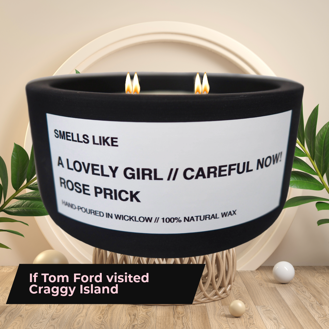 Smells Like Tom Ford Rose Prick Candle Dupe - Large Scented Candle - Matt Black Ceramic Candle - hand-poured candle - 100% natural Rapeseed candle wax, Coconut candle wax & Beeswax Candle wax -Made in Wicklow Ireland