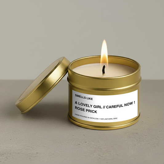 Smells Like Tom Ford Rose Prick Luxury Candle Dupe - Scented Candle - Gold Tin Candle - hand-poured candle - 100% natural Rapeseed candle wax, Coconut candle wax & Beeswax Candle wax -Made in Wicklow Ireland