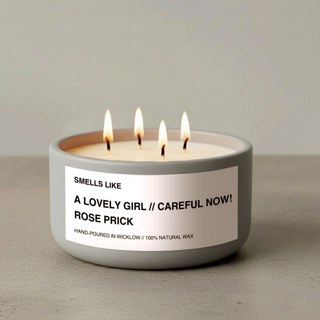 Smells Like Tom Ford Rose Prick Luxury Candle Dupe - Large Scented Candle - Light Grey Ceramic Candle - hand-poured candle - 100% natural Rapeseed candle wax, Coconut candle wax & Beeswax Candle wax -Made in Wicklow Ireland