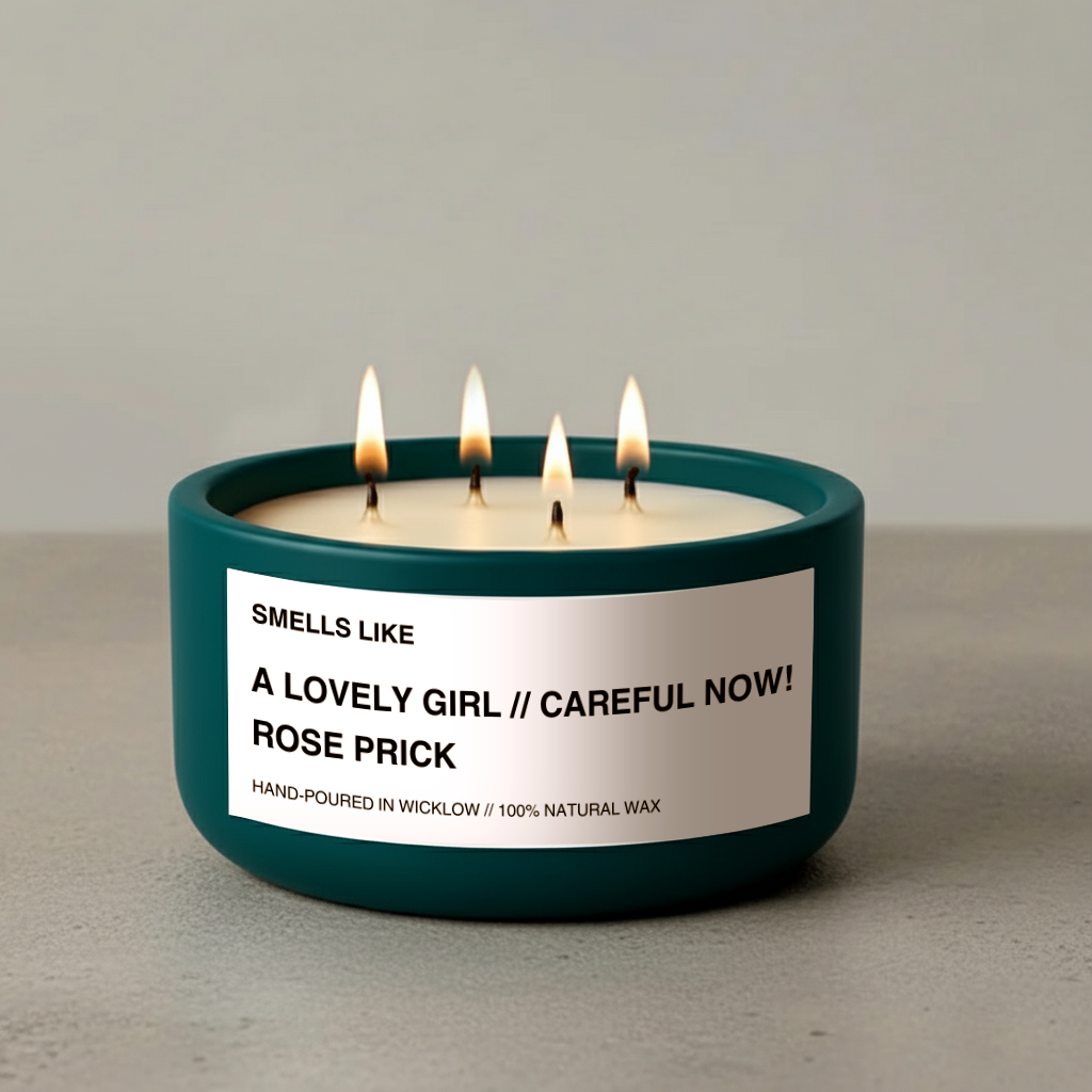 Smells Like Tom Ford Rose Prick Luxury Candle Dupe - Large Scented Candle - Deep Teal Ceramic Candle - hand-poured candle - 100% natural Rapeseed candle wax, Coconut candle wax & Beeswax Candle wax -Made in Wicklow Ireland