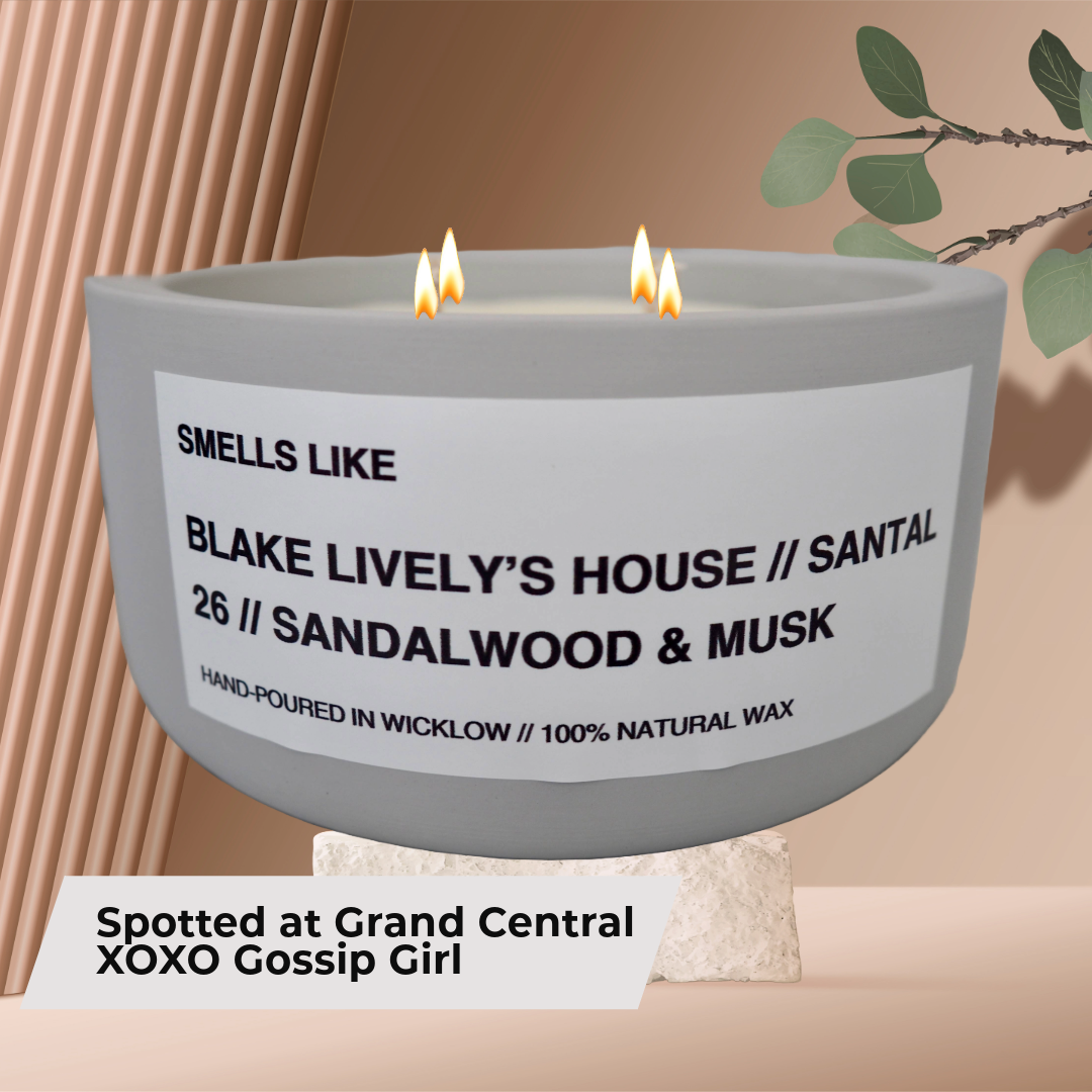 Smells Like Le Labo Santal 26 Dupe Scented Candle – Blake Lively House -  Light Grey Ceramic Candle - hand-poured candle - 100% natural Rapeseed candle wax, Coconut candle wax & Beeswax Candle wax -Made in Wicklow Ireland