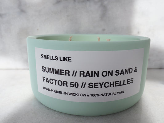 Smells Like The White Company Seychelles Dupe Large Scented Candle - Ceramic Candle - hand-poured candle - 100% natural Rapeseed candle wax, Coconut candle wax & Beeswax Candle wax - Made in Wicklow Ireland