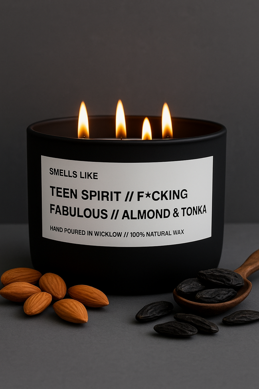 Smells Like Tom Ford F*cking Fabulous Dupe Luxury Large Scented Candle - Matt Black Ceramic Candle - hand-poured candle - 100% natural Rapeseed candle wax,  Coconut candle wax & Beeswax candle  wax -Made in Wicklow Ireland