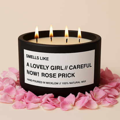 Smells Like Tom Ford Rose Prick Candle Dupe - Large Scented Candle - Matt Black Ceramic Candle - hand-poured candle - 100% natural Rapeseed candle wax, Coconut candle wax & Beeswax Candle wax -Made in Wicklow Ireland