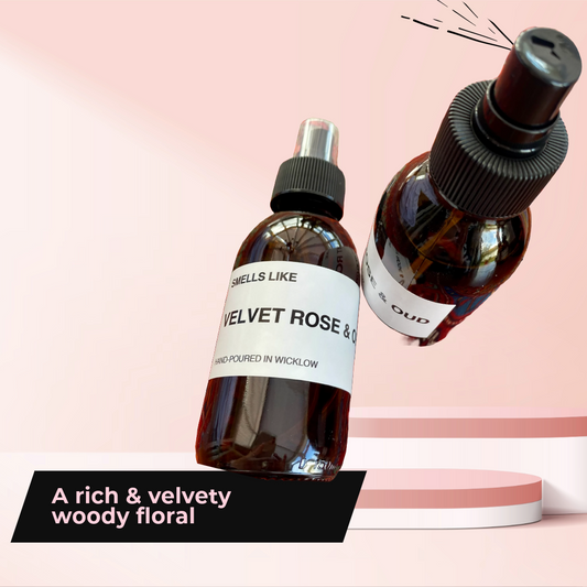 Smells Like Jo Malone Velvet Rose and Oud Inspired room and linen spray -  150ml room and linen spray - Made in Wicklow Ireland