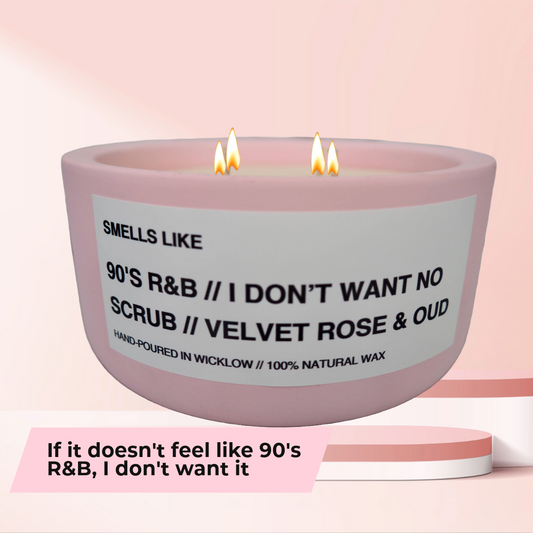 Smells Like Jo Malone Velvet Rose & Oud Dupe Large Scented Candle - Baby Pink Ceramic Candle - hand-poured candle - 100% natural Rapeseed candle wax, Coconut candle wax & Beeswax Candle wax - Made in Wicklow Ireland