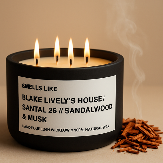 Smells Like Le Labo Santal 26 Dupe Luxury Scented Candle – Blake Lively House -  Matt Black Ceramic Candle - hand-poured candle - 100% natural Rapeseed candle wax, Coconut candle wax & Beeswax Candle wax -Made in Wicklow Ireland