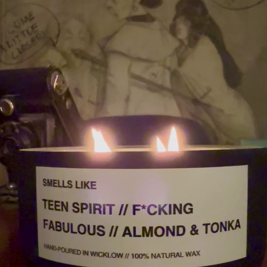Smells Like Tom Ford F*cking Fabulous Dupe Large Scented Candle - Deep Teal Ceramic Candle - hand-poured candle - 100% natural Rapeseed candle wax, Coconut candle wax & Beeswax Candle wax -Made in Wicklow Ireland