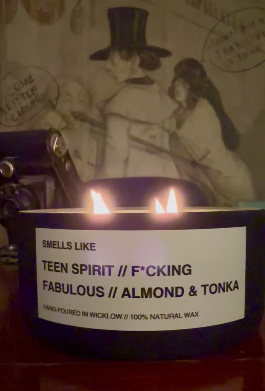Smells Like Tom Ford F*cking Fabulous Dupe Large Scented Candle - Deep Teal Ceramic Candle - hand-poured candle - 100% natural Rapeseed candle wax, Coconut candle wax & Beeswax Candle wax -Made in Wicklow Ireland