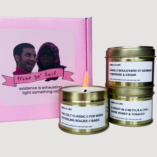 Smells Like Scented Candle Gift Set - Gold Tin Candle - hand-poured candle - 100% natural Rapeseed Candle Wax, Coconut Candle Wax & Beeswax Candle Wax -Made in Wicklow Ireland