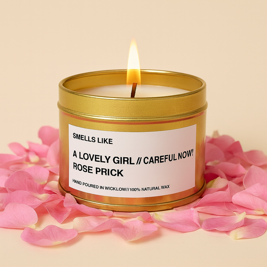 Smells Like Tom Ford Rose Prick Luxury Candle Dupe - Scented Candle - Gold Tin Candle - hand-poured candle - 100% natural Rapeseed candle wax, Coconut candle wax & Beeswax Candle wax -Made in Wicklow Ireland