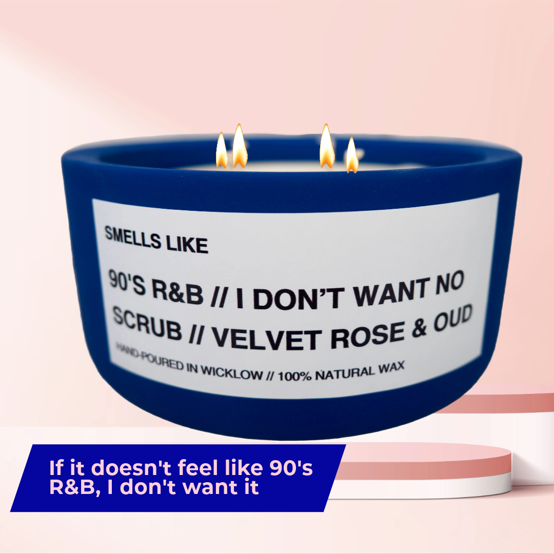 Smells Like Jo Malone Velvet Rose & Oud Dupe Large Scented Candle - Electric Blue Ceramic Candle - hand-poured candle - 100% natural Rapeseed candle wax, Coconut candle wax & Beeswax Candle wax -Made in Wicklow Ireland