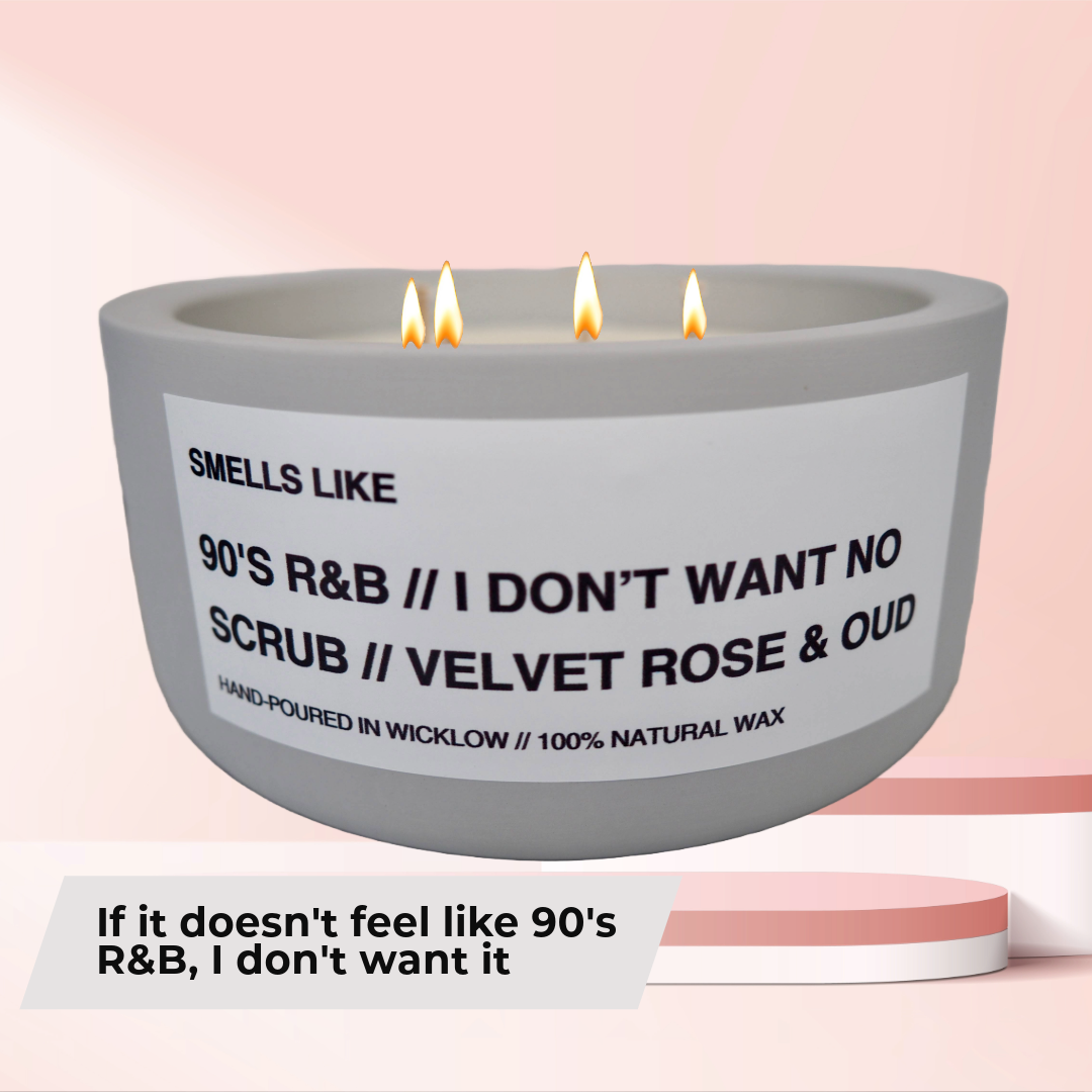 Smells Like Jo Malone Velvet Rose & Oud Dupe Large Scented Candle - Light Grey Ceramic Candle - hand-poured candle - 100% natural Rapeseed candle wax, Coconut candle wax & Beeswax Candle wax -Made in Wicklow Ireland